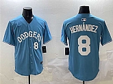 Men's Los Angeles Dodgers #8 Enrique Hernandez Light Blue Limited Stitched Jersey,baseball caps,new era cap wholesale,wholesale hats
